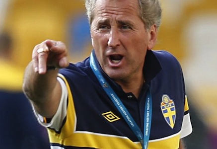 Erik Hamren, l'entraineur de l'équipe de Suède.