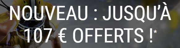107€ offerts à l'inscription sur Bwin