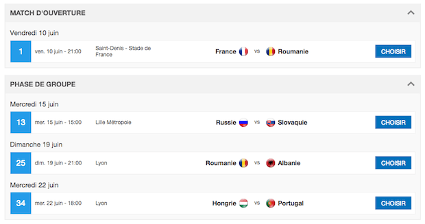 Il reste encore des places pour l'UEFA Euro 2016
