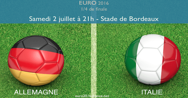 Prono Allemagne-Italie (Quart de finale de l'Euro 2016)