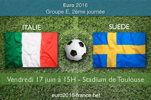 La rencontre entre l'Italie et la Suède comptera pour la deuxième journée de l'Euro