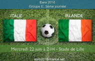 Meilleures cotes et pronostic pour Italie-Irlande, dernier match du Groupe E de l'Euro 2016 le 22 juin à Lille